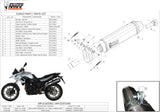 Tubo De Escape Con Homologación Acústica Speed Edge Acero Negro Carbono - Mivv Compatible Con Bmw F 700 Gs (2012-2017)