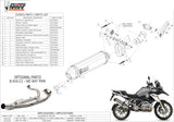 Tubo De Escape Con Homologación Acústica Speed Edge Acero Negro Carbono - Mivv Compatible Con Bmw R 1200 Gs (2013-2018)