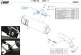 Tubo De Escape Con Homologación Acústica Dakar Acero Negro - Mivv Compatible Con Bmw F 900 Gs (2024)