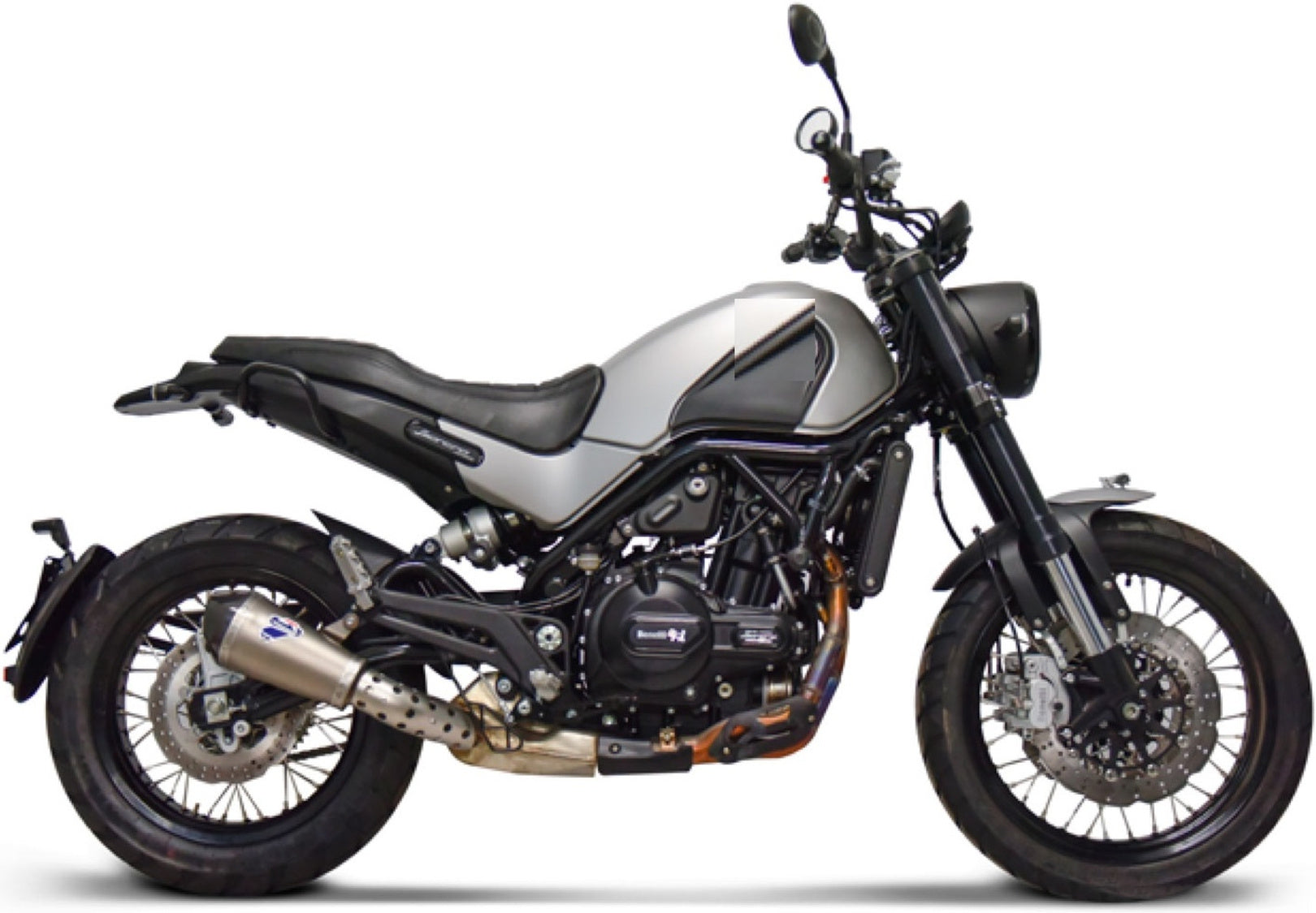 Exhaust Tip Without Sound Certification Relevance Titanium Carbon Cap - Termignoni Compatible With Benelli Leoncino 500 (2018-2020)