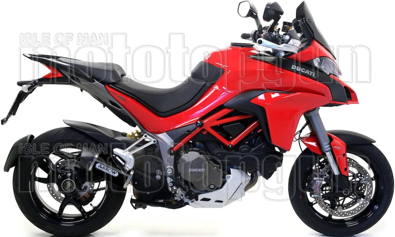 Tubo De Escape Con Homologación Acústica Indy-Race Aluminio Negro Carbono - Arrow Special Parts Compatible Con Ducati Multistrada 1260 S (2018-2020)