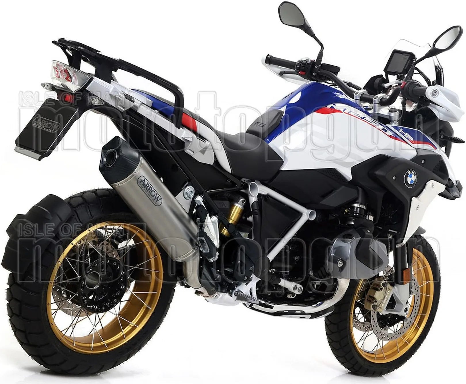 Sistema De Escape Completo Sin Catalizador Y Con Homologación Acústica Maxi Race-Tech Aluminio Carbono - Arrow Special Parts Compatible Con Bmw R 1250 Gs Adventure (2019-2024)