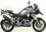 Tubo De Escape Con Homologación Acústica Maxi Race-Tech Aluminio Negro Carbono - Arrow Special Parts Compatible Con Bmw R 1200 Gs Adventure (2013-2018)