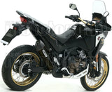 Tubo De Escape Con Homologación Acústica Maxi Race-Tech Aluminio Negro Carbono - Arrow Special Parts Compatible Con Honda Crf 1100 L Africa Twin (2024-2026)