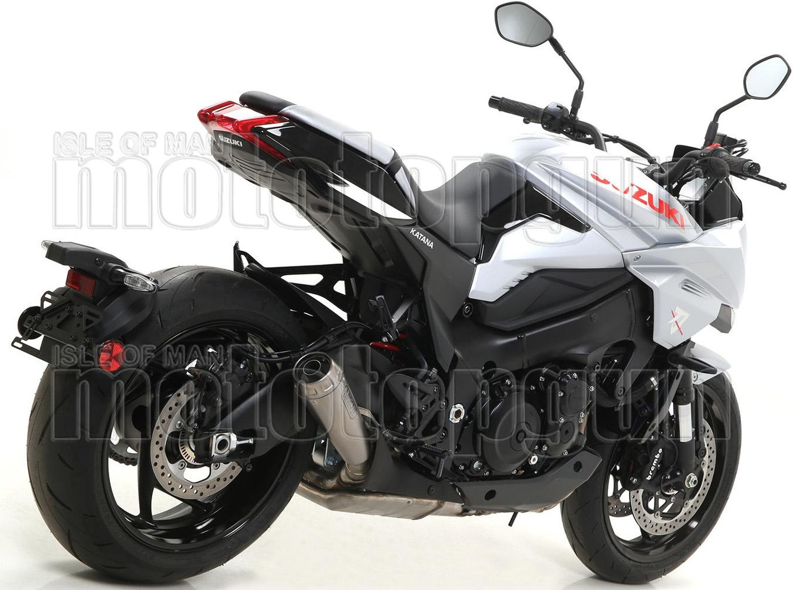 Complete Non-Catalytic Exhaust System With Sound Certification Pro-Race Nichrom Stainless Steel - Arrow Special Parts Compatible With Suzuki Katana 1000 (2019-2020)