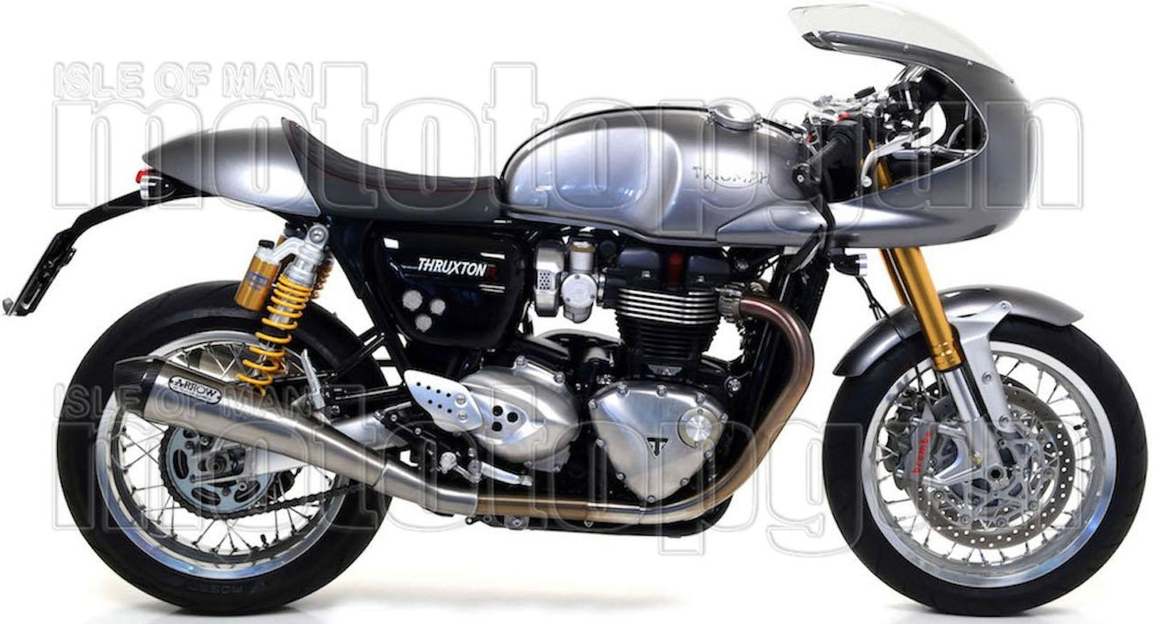 Complete Non-Catalytic Exhaust System With Sound Certification Pro-Racing Nichrom Carbon - Arrow Special Parts Compatible With Triumph Thruxton 1200 R (2017-2020)