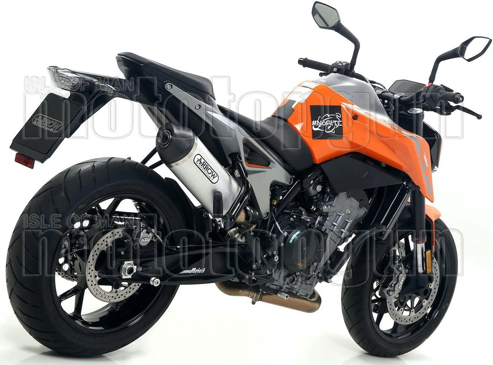 Tubo De Escape Sin Catalizador Y Con Homologación Acústica Race-Tech Titanio Carbono - Arrow Special Parts Compatible Con Ktm 790 Duke (2018-2020)