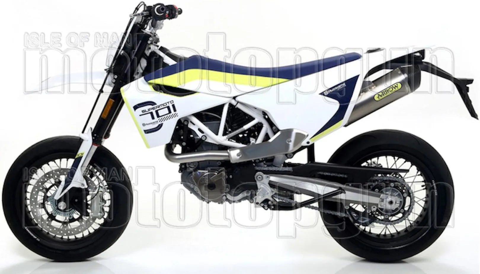 Tubo De Escape Sin Catalizador Y Con Homologación Acústica Race-Tech Aluminio Carbono - Arrow Special Parts Compatible Con Husqvarna 701 Enduro (2017-2020)