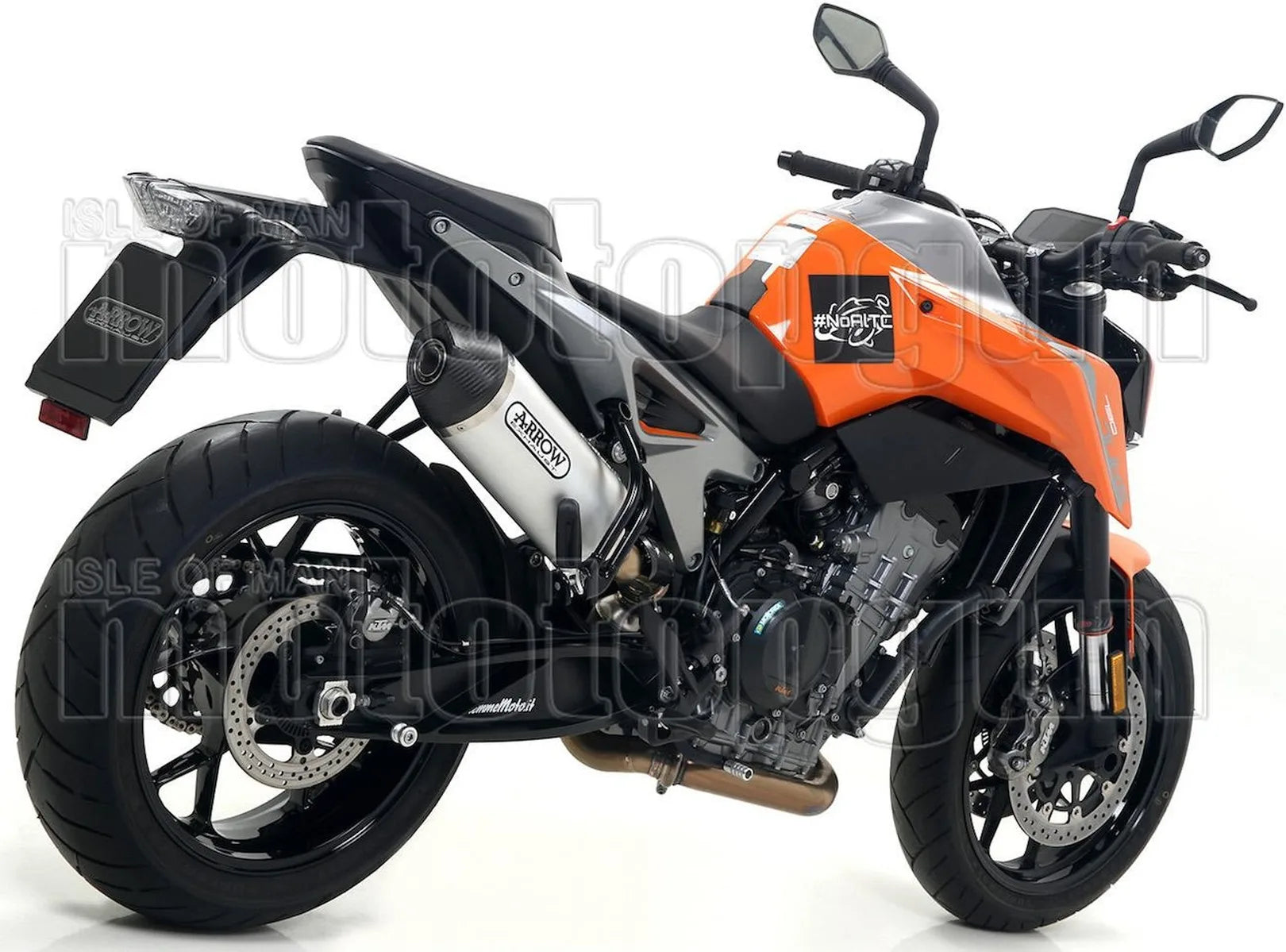 Tubo De Escape Sin Catalizador Y Con Homologación Acústica Race-Tech Aluminio Carbono - Arrow Special Parts Compatible Con Ktm 790 Duke (2018-2020)