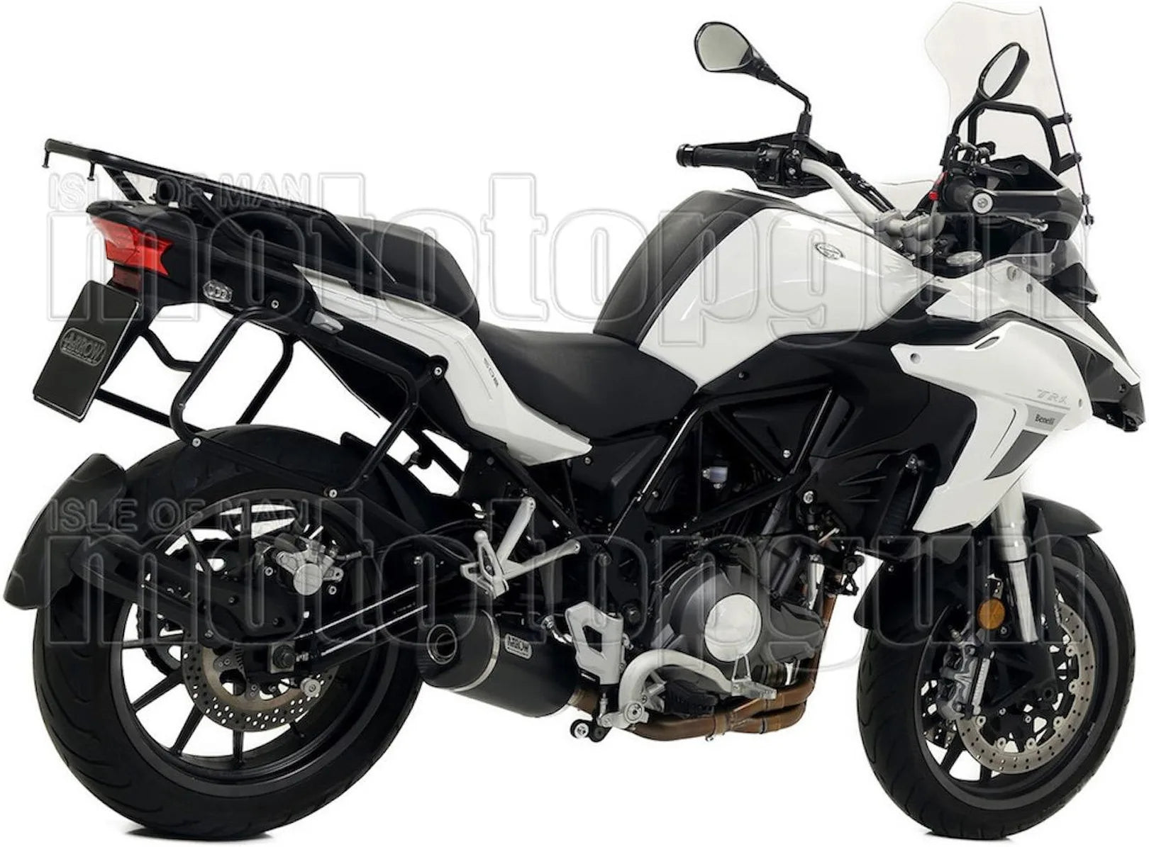 Tubo De Escape Con Homologación Acústica Race-Tech Aluminio Negro Carbono - Arrow Special Parts Compatible Con Benelli Trk 502 (2017-2020)