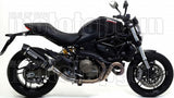 Catalytic Exhaust Tip With Sound Certification Race-Tech Black Aluminium Carbon - Arrow Special Parts Compatible With Ducati Monster 821 (2014-2017)