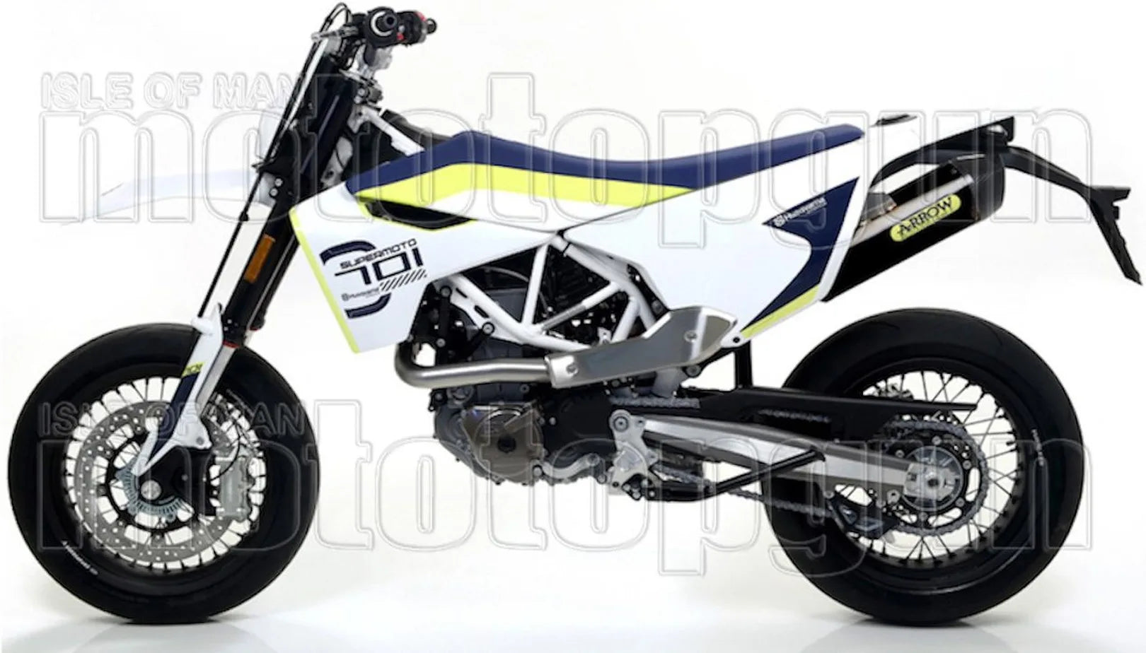 Sistema De Escape Completo Sin Catalizador Y Con Homologación Acústica Race-Tech Aluminio Negro Carbono - Arrow Special Parts Compatible Con Husqvarna 701 Supermoto (2017-2020)