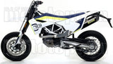 Tubo De Escape Sin Catalizador Y Con Homologación Acústica Race-Tech Aluminio Negro Carbono - Arrow Special Parts Compatible Con Husqvarna 701 Enduro (2017-2020)