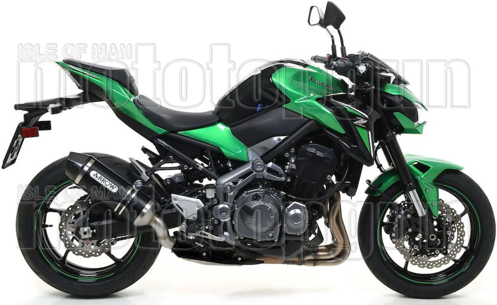 Sistema De Escape Completo Sin Catalizador Y Con Homologación Acústica Race-Tech Aluminio Negro Carbono - Arrow Special Parts Compatible Con Kawasaki Z 900 A2 (2019-2024)