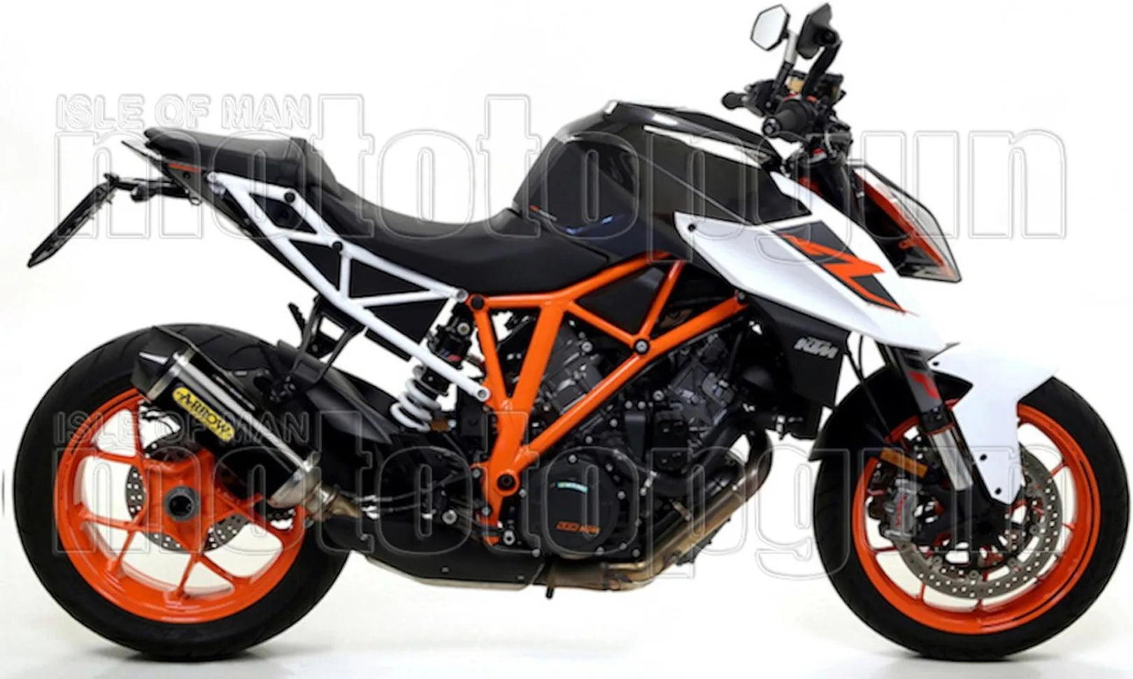 Tubo De Escape Con Homologación Acústica Race-Tech Aluminio Negro Carbono - Arrow Special Parts Compatible Con Ktm 1290 Superduke R (2014-2016)
