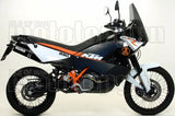 Escape Doble Sin Catalizador Con Homologación Acústica Race-Tech Aluminio Negro Carbono - Arrow Special Parts Compatible Con Ktm 990 Smt (2009-2013)