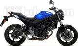 Tubo De Escape Con Homologación Acústica Race-Tech Aluminio Negro Carbono - Arrow Special Parts Compatible Con Suzuki Sv 650 (2016-2024)