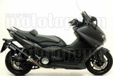 Tubo De Escape Con Homologación Acústica Race-Tech Aluminio Negro Carbono - Arrow Special Parts Compatible Con Yamaha Xp 530 T-Max (2012-2016)