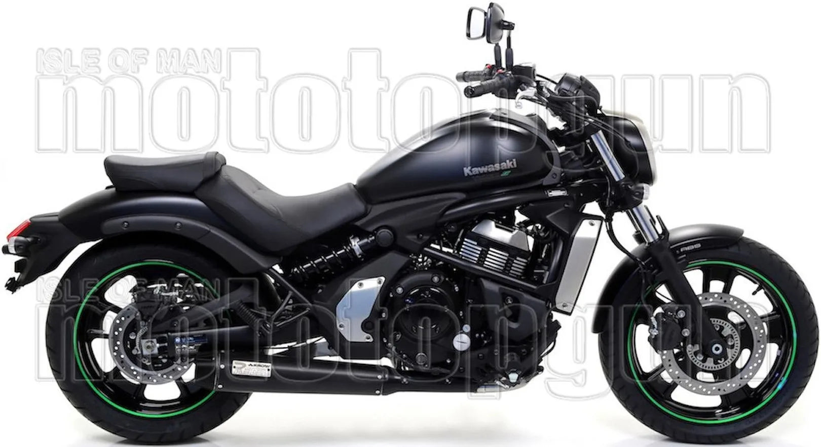 Sistema De Escape Completo Con Catalizador Y Homologación Acústica Rebel Aluminio Negro Carbono - Arrow Special Parts Compatible Con Kawasaki Vulcan 650 S Cafe (2017-2020)