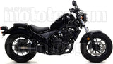 Tubo De Escape Con Homologación Acústica Rebel Aluminio Negro Carbono - Arrow Special Parts Compatible Con Honda Cmx 500 Rebel (2017-2024)