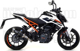 Tubo De Escape Sin Catalizador Y Con Homologación Acústica Thunder Aluminio Negro Acero - Arrow Special Parts Compatible Con Ktm 390 Duke (2017-2020)