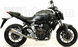 Sistema De Escape Completo Con Catalizador Y Homologación Acústica Thunder Aluminio Carbono - Arrow Special Parts Compatible Con Yamaha Mt-07 (2014-2020)