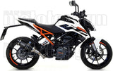 Tubo De Escape Sin Catalizador Y Con Homologación Acústica Thunder Aluminio Negro Carbono - Arrow Special Parts Compatible Con Ktm 390 Duke (2017-2020)