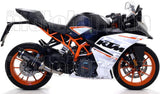 Tubo De Escape Sin Catalizador Y Con Homologación Acústica Thunder Aluminio Negro Carbono - Arrow Special Parts Compatible Con Ktm Rc 125 (2017-2020)