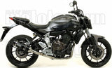 Sistema De Escape Completo Con Catalizador Y Homologación Acústica Thunder Aluminio Negro Carbono - Arrow Special Parts Compatible Con Yamaha Mt-07 (2014-2020)