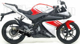Tubo De Escape Con Homologación Acústica Thunder Aluminio Negro Carbono - Arrow Special Parts Compatible Con Yamaha Yzf-R 125 (2017-2018)