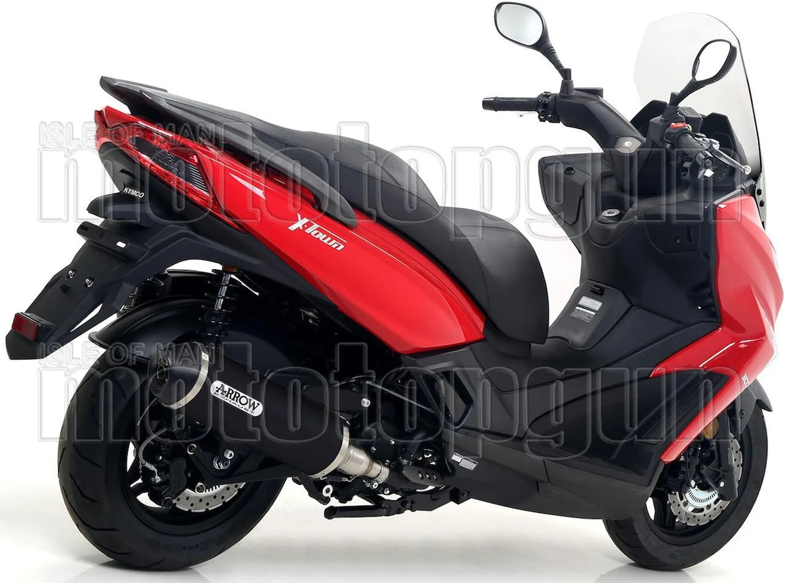 Tubo De Escape Con Catalizador Y Homologación Acústica Urban Aluminio Negro Acero Negro - Arrow Special Parts Compatible Con Kymco X-Town 300 (2017-2020)