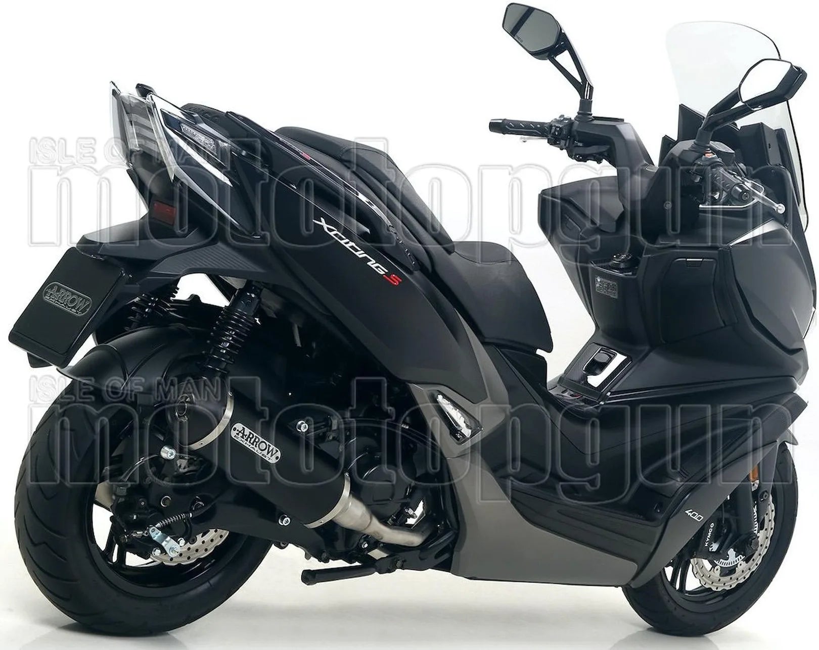 Tubo De Escape Con Homologación Acústica Urban Aluminio Negro Acero Negro - Arrow Special Parts Compatible Con Kymco Xciting 400 I S (2019-2020)