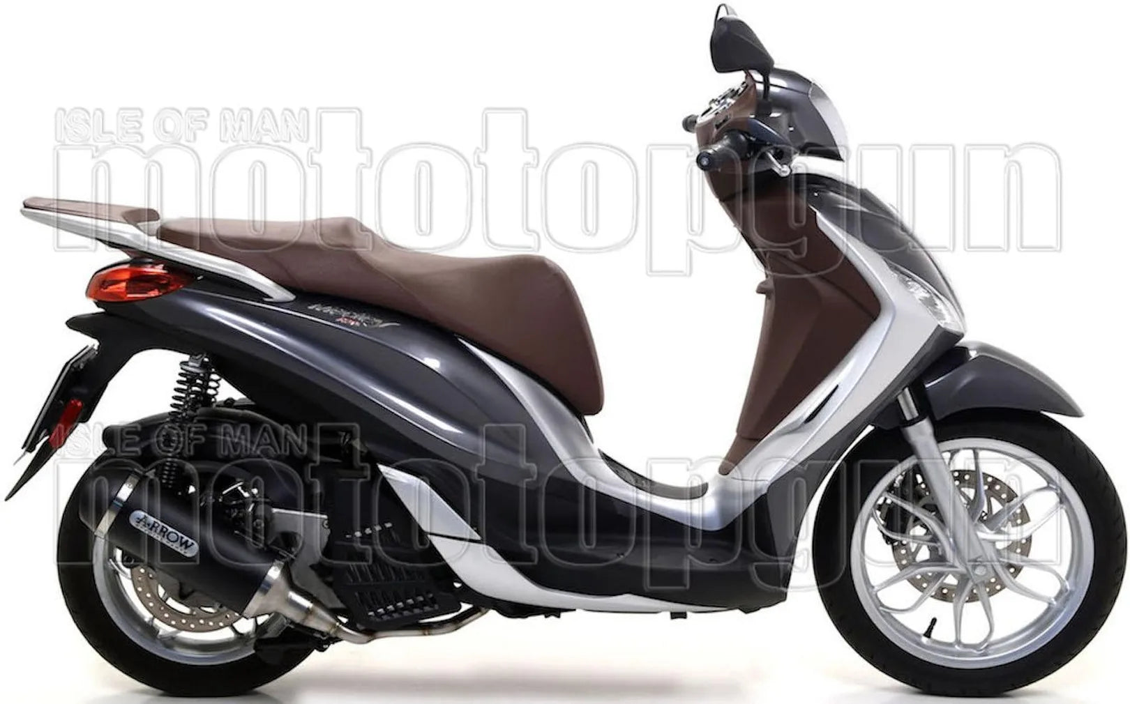 Sistema De Escape Completo Con Catalizador Y Homologación Acústica Urban Aluminio Negro Acero Negro - Arrow Special Parts Compatible Con Piaggio Medley 125 (2016-2019)