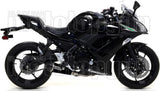 Sistema De Escape Completo Con Catalizador Y Homologación Acústica X-Kone Nichrom Negro Carbono - Arrow Special Parts Compatible Con Kawasaki Ninja 650 (2017-2020)