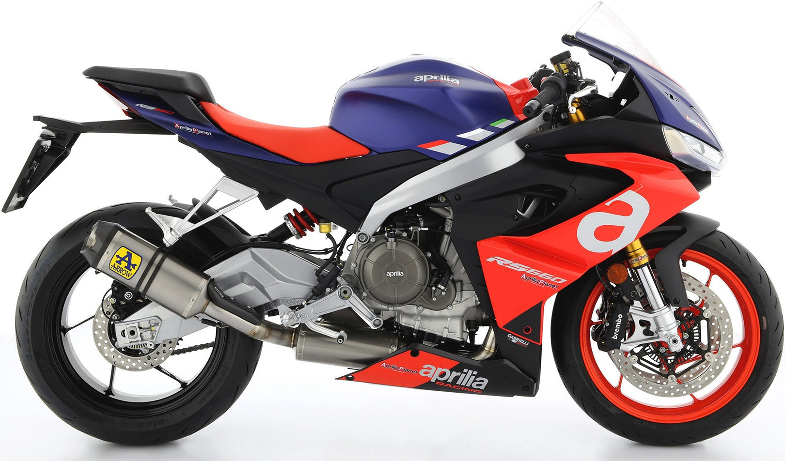 Complete Non-Catalytic Exhaust System With Sound Certification Indy-Race Titanium Carbon - Arrow Special Parts Compatible With Aprilia Rs 660 (2020-2024)