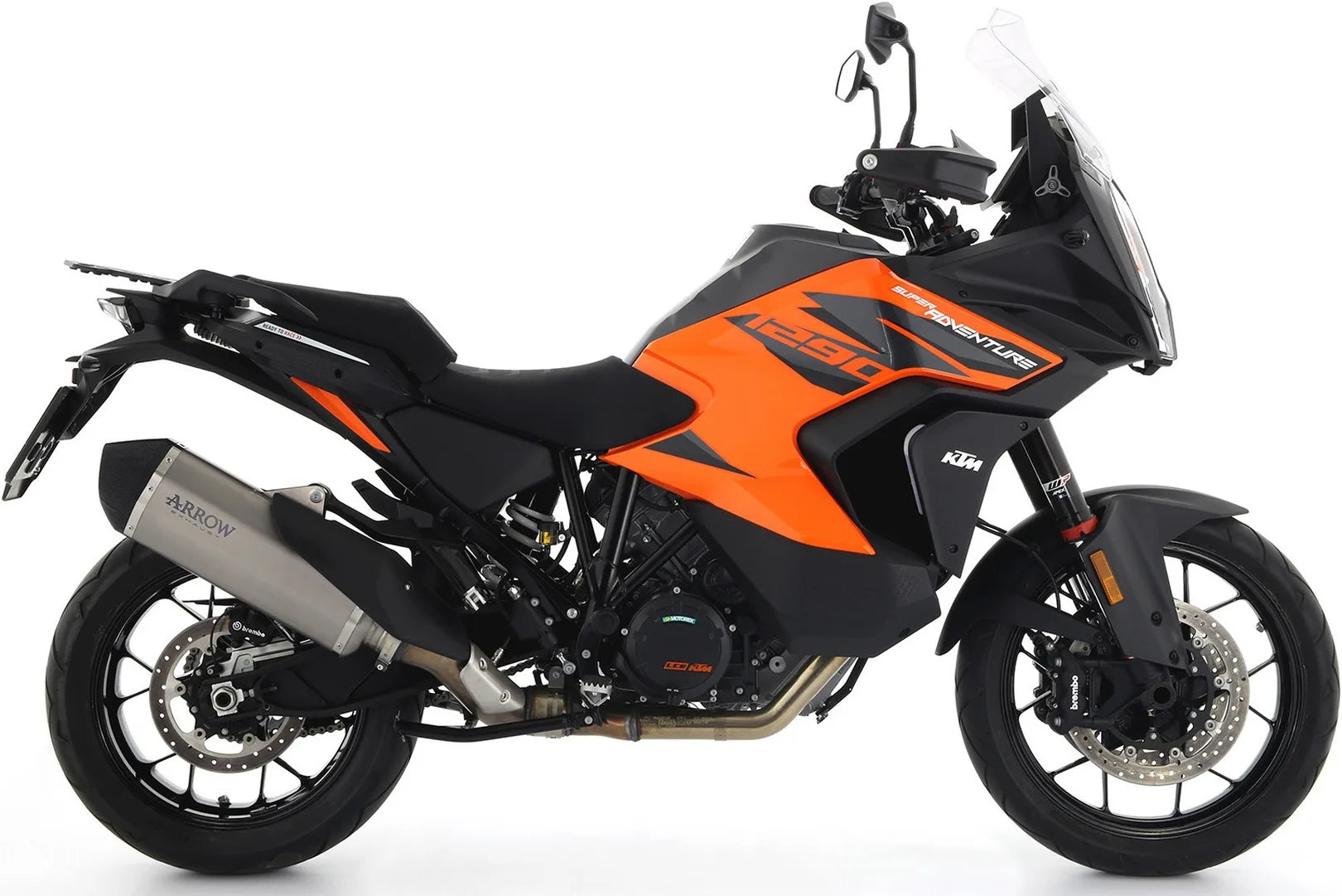Sistema De Escape Completo Sin Catalizador Y Sin Homologación Acústica Sonora Full Titanio Carbono - Arrow Special Parts Compatible Con Ktm 1290 Superadventure R (2021-2024)