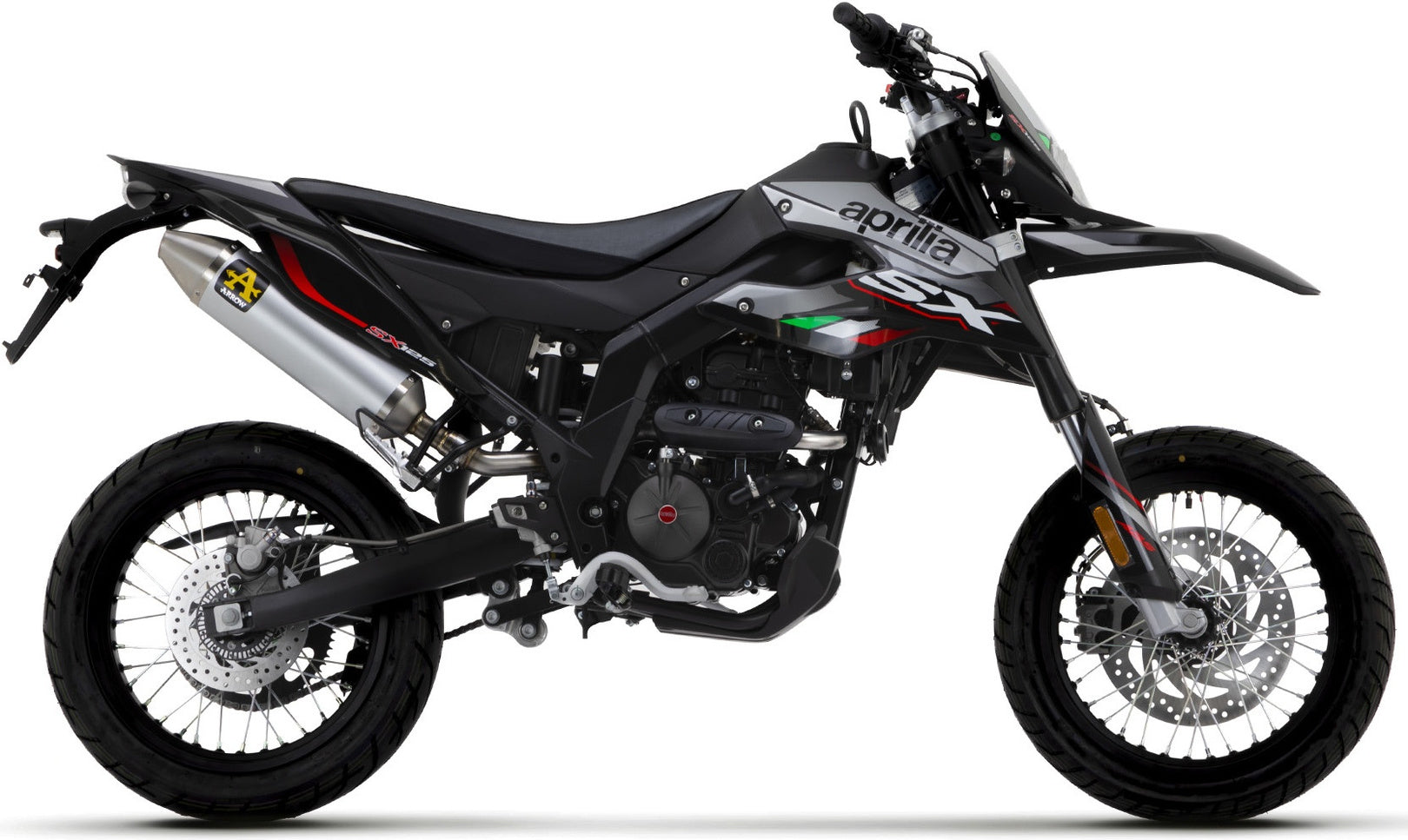 Complete Non-Catalytic Exhaust System With Sound Certification Thunder Aluminium Stainless Steel - Arrow Special Parts Compatible With Aprilia Rx - Sx 125 (2021-2024)