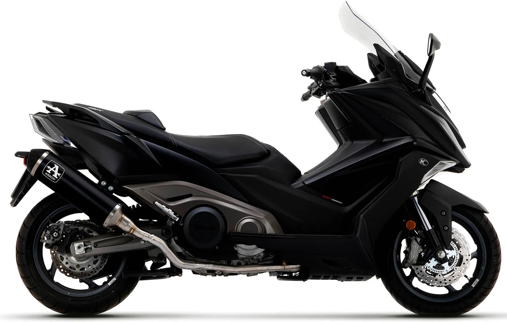 Tubo De Escape Con Homologación Acústica Urban Aluminio Negro Acero - Arrow Special Parts Compatible Con Kymco Ak 550 (2021-2026)