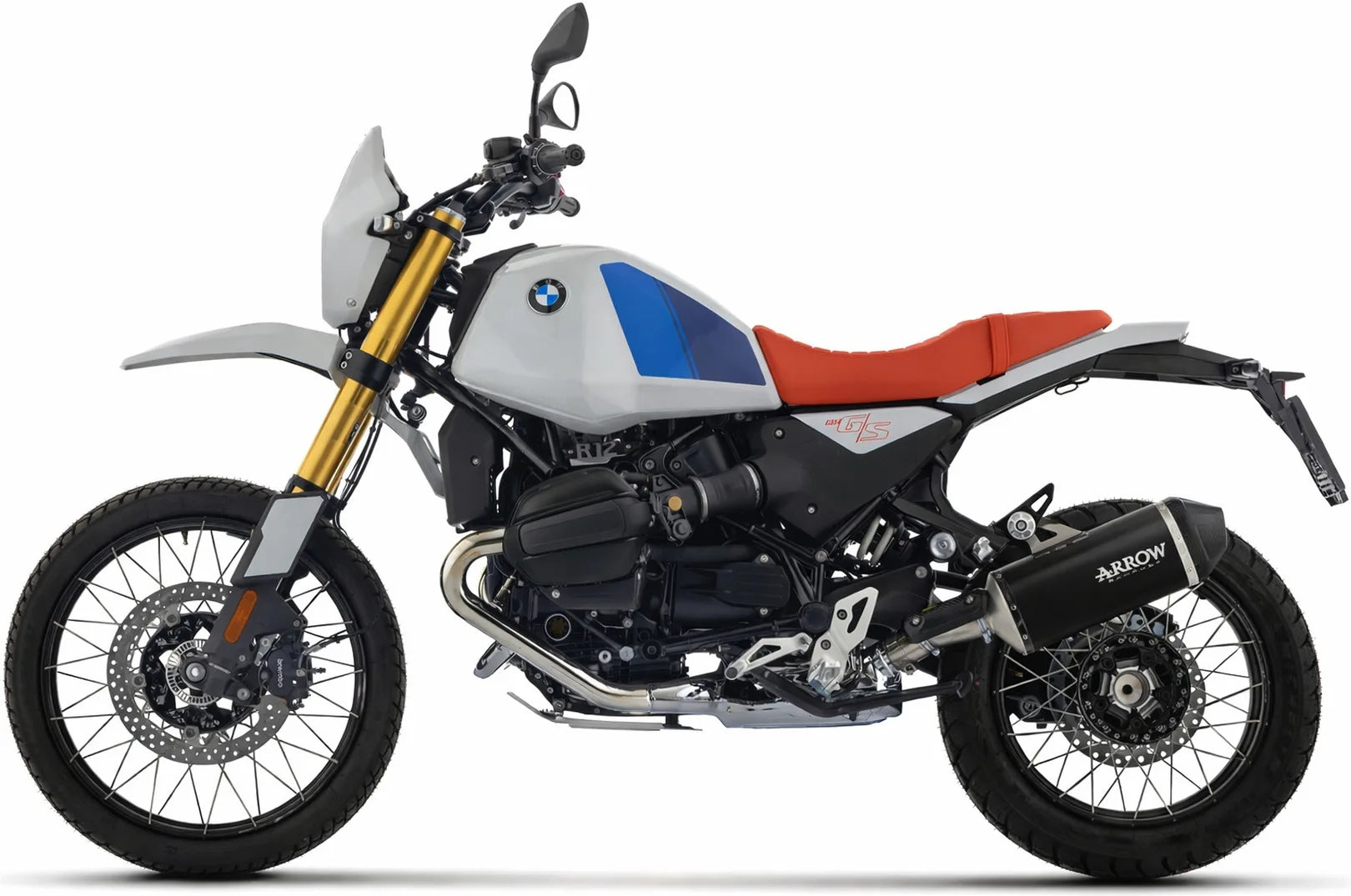 Sistema De Escape Completo Sin Catalizador Y Con Homologación Acústica Explorer Aluminio Negro Fondo Carby - Arrow Special Parts Compatible Con Bmw R12 G - S (2025-2026)