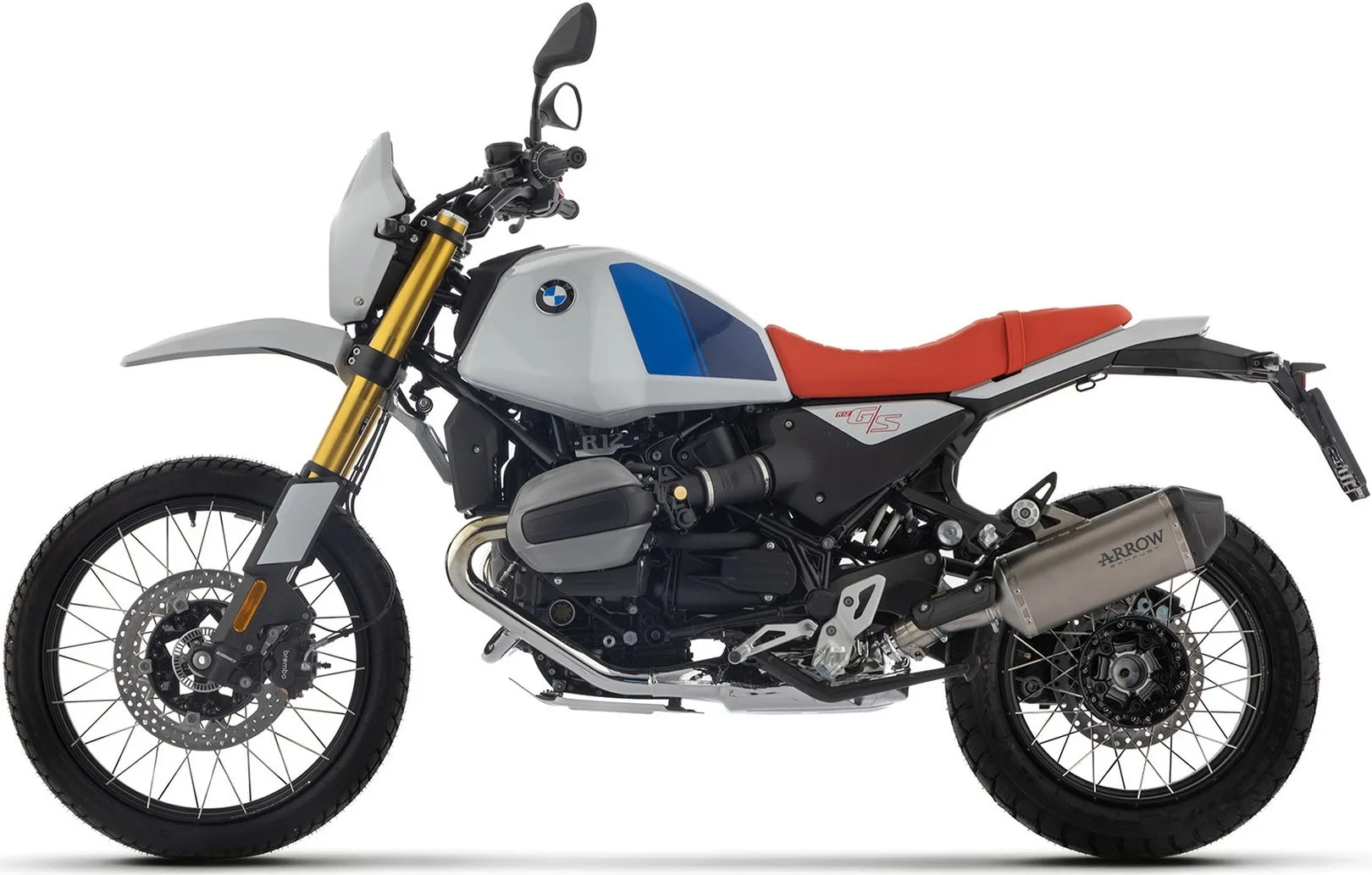 Sistema De Escape Completo Sin Catalizador Y Con Homologación Acústica Explorer Titanio Fondo Carby - Arrow Special Parts Compatible Con Bmw R12 G - S (2025-2026)