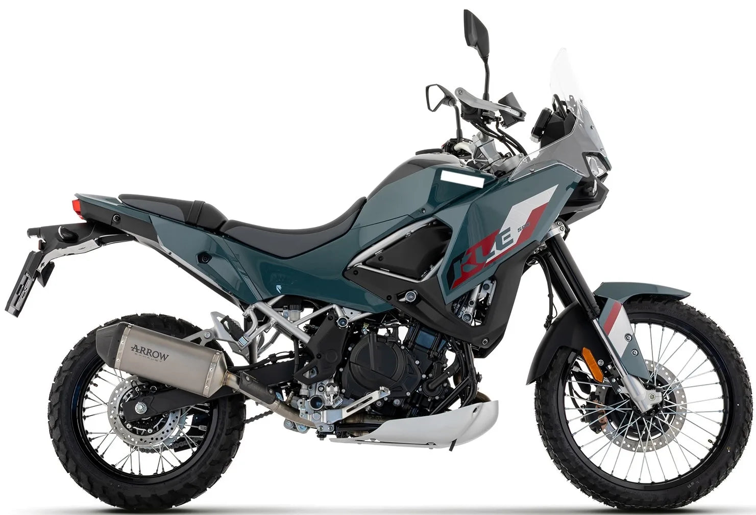 Tubo De Escape Con Homologación Acústica Explorer Titanio Fondo Carby - Arrow Special Parts Compatible Con Kawasaki Kle 500 (2026)