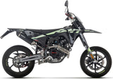 Sistema De Escape Completo Sin Catalizador Y Con Homologación Acústica Icon Aluminio Negro Fondo Carby - Arrow Special Parts Compatible Con Fantic Motor Xmf 125 (2025-2026)