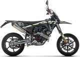 Sistema De Escape Completo Sin Catalizador Y Con Homologación Acústica Icon Titanio Fondo Carby - Arrow Special Parts Compatible Con Fantic Motor Xmf 125 (2025-2026)