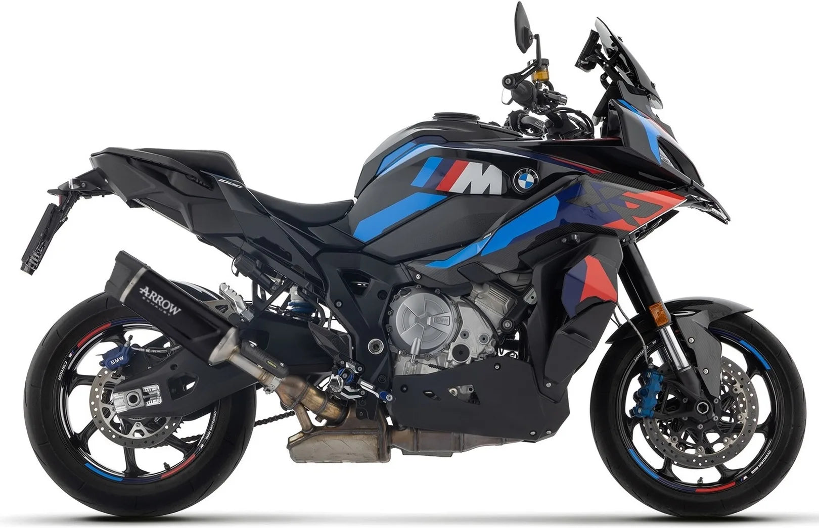 Sistema De Escape Completo Sin Catalizador Y Con Homologación Acústica Indy-Race Evo Aluminio Negro Fondo Carby - Arrow Special Parts Compatible Con Bmw M 1000 Xr (2025-2026)