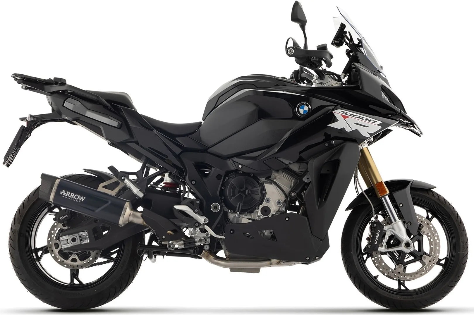 Sistema De Escape Completo Sin Catalizador Y Con Homologación Acústica Indy-Race Evo Aluminio Negro Fondo Carby - Arrow Special Parts Compatible Con Bmw S 1000 Xr (2024-2026)