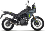 Sistema De Escape Completo Sin Catalizador Y Con Homologación Acústica Indy-Race Evo Aluminio Negro Fondo Acero - Arrow Special Parts Compatible Con Cfmoto 450 Mt (2025-2026)