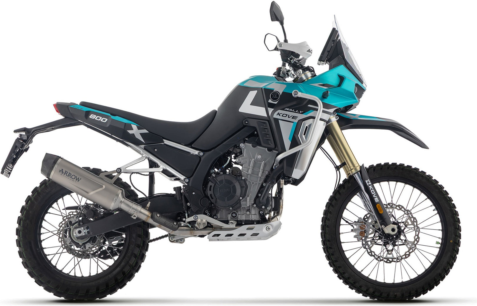 Complete Non-Catalytic Exhaust System With Sound Certification Indy-Race Evo Titanium Carby End Cap - Arrow Special Parts Compatible With Kove Moto 800 X Pro (2025-2026)