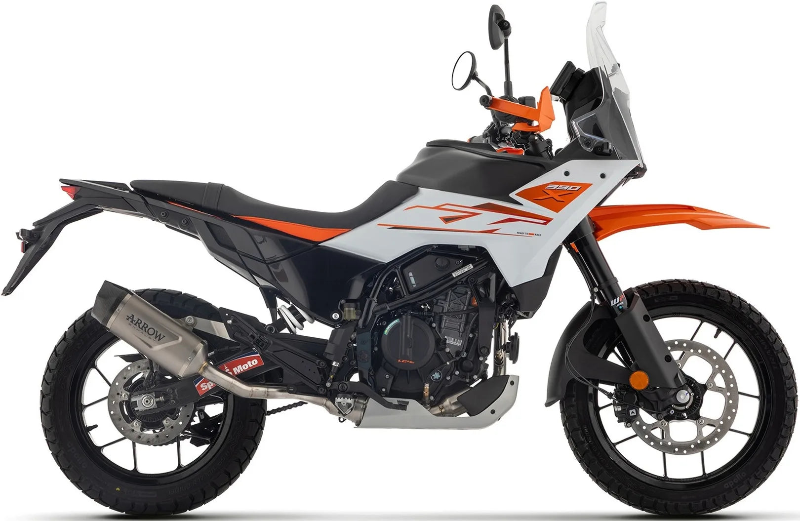 Sistema De Escape Completo Sin Catalizador Y Con Homologación Acústica Indy-Race Evo Titanio Fondo Carby - Arrow Special Parts Compatible Con Ktm 390 Adventure X (2025-2026)