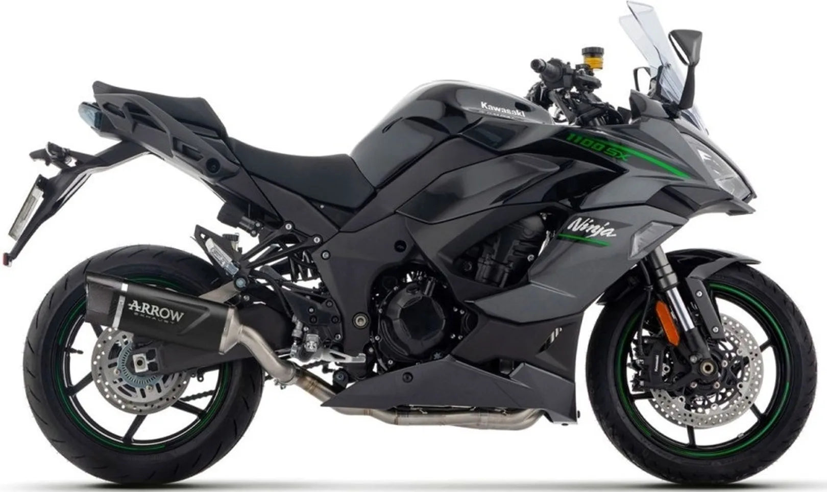 Tubo De Escape Con Homologación Acústica Indy-Race Evo Aluminio Negro Fondo Carby - Arrow Special Parts Compatible Con Kawasaki Ninja 1100 Sx (2025-2026)
