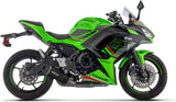 Sistema De Escape Completo Con Catalizador Y Homologación Acústica Indy-Race Evo Aluminio Negro Fondo Carby - Arrow Special Parts Compatible Con Kawasaki Z 650 35Kw (2024-2026)